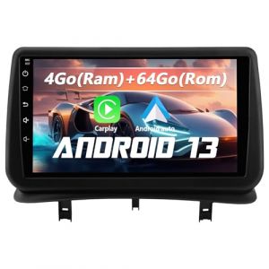 Autoradio AWESAFE Android 13 pour Renault Clio 3(2005-2014),avec 9 Pouces &Eacute;cran Tactile,Android Auto et Carplay,Commande au Volant,GPS,WiFi,4G,Bluetooth, DSP et Aide au stationnement【4Go+64Go】 (IBEN STORE, neuf)