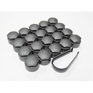 Partsdealers® Cache-écrous ronds pour Audi A1 A3 A4 A5 A6 A7 A8 TT Q3 Q5 Q7 17 mm (gris foncé mat) (Partsdealers, neuf)