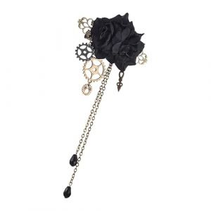 Pince &agrave; cheveux steampunk, pinces &agrave; cheveux en forme de fleur, pinces &agrave; cheveux steampunk avec pompons, pince &agrave; cheveux en forme de fleur, accessoires de cheveux vintage gothique pour femme (reviun, neuf)