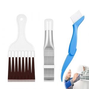 OUDQFCJ 3 pièces Peigne pour Climatiseur, Sèche-Condensateur, Brosse Pliable pour Réfrigérateur, Kit Nettoyage Maison, Rectificateur Ailette Radiateur, Nettoyant Climatisation Split (Blanc) (Mapico, neuf)