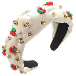 Watreketal Serre Tete,Bandeau noué pour femme avec strass et perles - Bandeau large avec tête de mort - Bandeau pour se laver le visage (Xuanlang Trading, neuf)