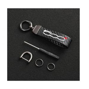 G&eacute;n&eacute;rique Porte-Cl&eacute;S De Voiture pour Fiat 500X, Homme et Femme Porte Clef en Microfiber Cuir avec Anneau en D Pivotant &agrave; 360&deg;,Black (chenjiwen, neuf)