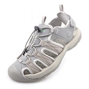 Knixmax Sandales Femme Homme Sandales de Randonnée,Bout Fermé Antidérapantes et Légères et Confort,Sandale de sport Outdoor Sandale de Marche D'été,Gris EU 38 (knixmax, neuf)