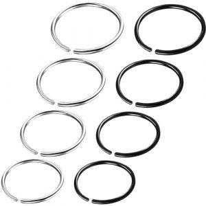 MWUMRCM Anneau de piercing de nez, 8 pcs Anneau de Nez Piercing Anneau Hoop Bijoux pour D&eacute;coration Nez en Acier Inoxydable 2 Couleurs Argent,Noir 6mm 8mm 10mm 12mm (WU ZHISHUN DE DIAN, neuf)