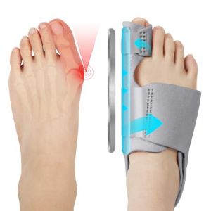ACWOO Correcteur Hallux Valgus, Réglable Redresseur Orteil Utiliser Jour et Nuit, 2 x Ecarteur d'orteil Oignon 2 x Correcteur Silicone, Kit Oignon Pied Correcteur de Oignon pour Femmes et Hommes (AOGOE-EU, neuf)