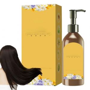 Couleur de cheveux unique | Coloriage du de fleur | Teinte de cheveux pour les types de cheveux | 300 ml de la couleur des couleurs de légumes crème pour la longue fermeture | (jingcangche, neuf)