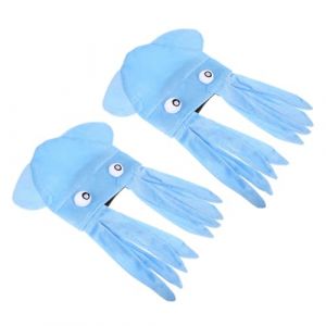NOLITOY Lot de 2 Chapeaux Pieuvre en Peluche Bleue, Couvre-chefs Cr&eacute;atifs et Amusants pour Adultes, Accessoires de D&eacute;guisement Originaux pour F&ecirc;tes, Voyages, Halloween et Anniversaires (shanjingfen, neuf)