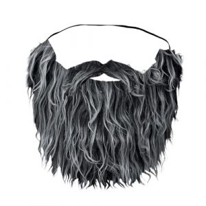 KiBcsLic Barbe d'Halloween, fausse amusante pour homme, adulte et adolescent, fête, Noir Blanc (Ang Yiyun, neuf)