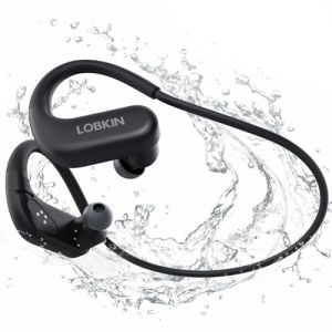 LOBKIN &Eacute;couteurs de Natation, IPX8 &Eacute;tanche &Eacute;couteur Conduction Osseuse Bluetooth 5.4, Casque sans Fil Intra avec Lecteur MP3 8 Go pour Sport, Natation, Course &agrave; Pied (LOBKIN-FR, neuf)