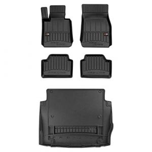 MOTOS Kit de tapis de sol en caoutchouc et tapis de coffre pour BMW Serie 1 F20 2011-2019 Améliorez votre confort de voyage avec tapis antidérapant voiture 3D- Tapis de sol voiture tous temps, protect (MOTOS EU, neuf)