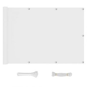 QINGLV Brise Vue Balcon 90x400cm Brise-Vue Et Pare-Soleil pour Balcon Opaque RéSistant Aux IntempéRies Pare-Vue Brise Étanche pour Balcon/Patio/Jardin/Terrasse/Grillage -Blanc (YuLinASiYaKuaTouShangMaoYouXianGongSi, neuf)