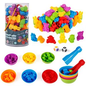 Jeux Montessori 2 3 4 5 Ans, Victse Jouet pour Comptage et Tri, Jeu de Tri Motricité Fine Jouet Educatif Enfants Classification des Couleurs(Animaux Ferme) (Czoele Trading, neuf)