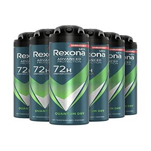 Rexona Men Advanced Protection Quantum Dry Lot de 6 déodorants anti-transpirants offrant jusqu'à 72 heures de protection contre la transpiration et les odeurs corporelles (IwonaTEC, neuf)