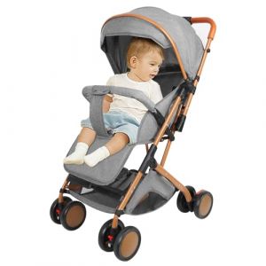 Poussette Canne,Poussette Bebe L&eacute;g&egrave;re et Compacte, Position Allong&eacute;e, r&eacute;glage du dossier jusqu&rsquo;&agrave; la position couch&eacute;e,Sac de transport,Tr&egrave;s grand auvent- coussin en coton, moustiquaire,0-6 ans (GRIS) (Willanmd, neuf)