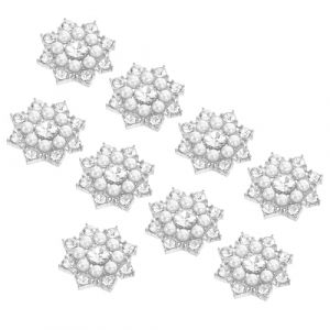 TOVINANNA Pendentifs Flocons de Neige en Alliage Argent&eacute; Cristaux et Perles, Lot de 50 Accessoires pour Cr&eacute;ation de Bijoux et D&eacute;corations de Coque de T&eacute;l&eacute;phone (JIGZAG, neuf)