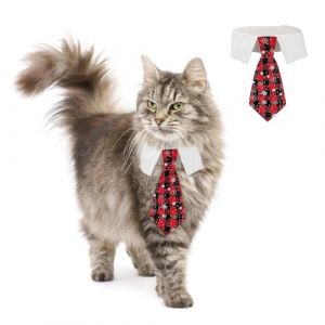 Cravate Chien Noël, Cravate d’Animal de Compagnie, Cravate Chat, Cravate de Chat Ajustable Collier, Collier Chien Noël, pour Les Petits Chiens et Les Chats (lanshengkeji, neuf)