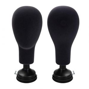 Xptieeck 2X Flocage Mousse Mannequin Tête Modèle Photographie Accessoires Adulte Mannequin Tête Moule Noir (muguailishangmao, neuf)