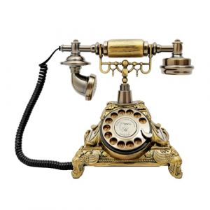 biniliubi Téléphone Fixe Vintage,Telephone Filaire Maison,Téléphone Ancien,Bureau Antique RéTro Nostalgie Fixe Maison Or (RAGKTHH, neuf)