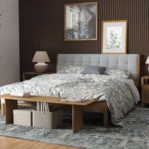 AICA Lot de 2 Panneaux Muraux D&eacute;coratifs Acoustiques Bois MDF 240x60cm Noyer AntiBruit, Facile &agrave; Poser (AICA  Sanitaire, neuf)