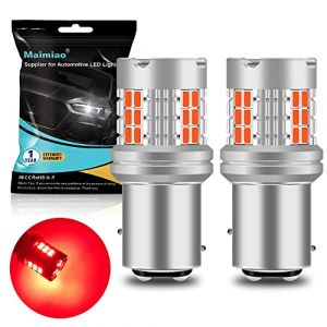 UPXSXT 2Pcs 1157 BAY15D P21/5W Ampoule feu de stop Rouge, 12-24V 3020 30SMD 800LM Ampoule Led Super brillant Etanche &agrave; l'eau Convient aux feux arri&egrave;re des voitures, aux feux de jour (MaiMiao store, neuf)