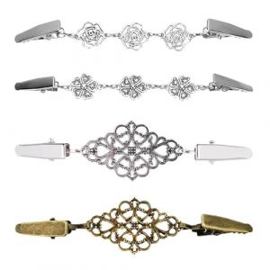 4 Pi&egrave;ces Cha&icirc;ne de Chandail Vintage cr&eacute;atif Couleur Argent Pull Clips Pince Cardigan Hommes et Femmes pour Ch&acirc;le Cardigan Robe Foulard (zhenliguanglu60hao, neuf)