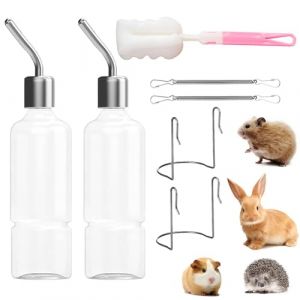 YINZZTRY Biberon Lapin, 2 Pièces Rongeur Distributeur Eau, Suspendus Lapin Deau Distributeur, Abreuvoir pour Les Rongeurs, pour Abreuvoir Rongeur, Chatons, Chiens, Hamsters, 350 ML (ZZTAI-EU, neuf)
