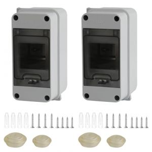 2 Pcs Coffret Electrique Etanche Exterieur IP65, 3 Modules Bo&icirc;te de Distribution, Boitier Electrique Etanche Exterieur, Coffret &agrave; Fusibles en Saillie 1 Rang&eacute;e, Distributeur Boitier de Jonction (ErShiPing, neuf)