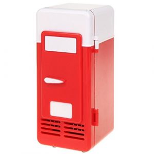 ThreeH Petit r&eacute;frig&eacute;rateur USB refroidisseur/r&eacute;chauffeur boisson Bebe minibar r&eacute;frig&eacute;rateur pour ordinateur portable PC de bureau H-UF05Red (ThreeH, neuf)