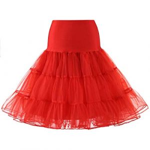 SSDH Jupe Jupon Ann&eacute;es 50 Robe Rockabilly Jupons Crinoline pour Femmes S-2XL (Rouge, S) (Sanduohua, neuf)