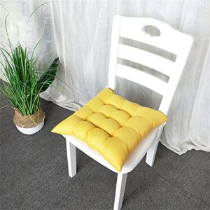 Morbuy Coussins de Jardin, Lot de 2 Coussin Exterieur avec Liens, Epais Tatami Coussin Chaise Lin Galette de Chaise pour Int&eacute;rieur Patio Coussin Chaise Exterieur (45x45x8cm,Jaune) (Morbuy, neuf)