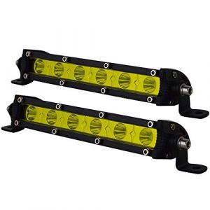 Willpower 2x Barre LED 18cm 30W Ambre Jaune Une Rang&eacute;e Projecteur LED 12V 24V Phare de Travail LED Etanche 6000K Barre Lumineuse LED Voiture 4x4 Bateau Camion Tracteur Offroad SUV (YZ-EU, neuf)