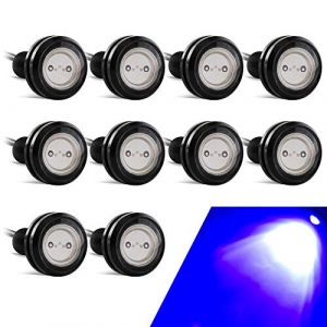 10pcs Haute Puissance 23mm 9w Oeil D'aigle Led Pour Voiture Lumi&egrave;re Diurne Course Moto DRL Feux de Position (Bleu) (yifengshun, neuf)