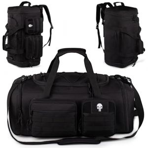 Sac de Sport Tactique pour Homme 70L, Grand Sac 3 en 3 avec Compartiment &agrave; Chaussures et Poche Humide. Sac &agrave; Dos de Voyage r&eacute;sistant &agrave; l'eau, id&eacute;al pour Le Fitness, Les Voyages et Les Courts s&eacute;jours (Bunnychic, neuf)