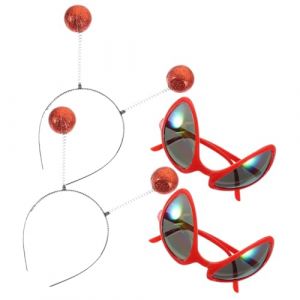 FRCOLOR 2 Ensembles Lunettes De F&ecirc;te &agrave; Th&egrave;me Extra-terrestre Avec Serre-t&ecirc;tes &agrave; Antennes Accessoires De D&eacute;guisement Pour Cosplay (Laners, neuf)