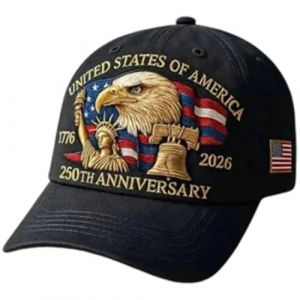 Stakee Casquette Eagle & Liberty, Casquette Patriotique Am&eacute;ricaine du 250e Anniversaire, Ajustable, avec Aigle &Agrave; T&ecirc;te Blanche Imprim&eacute;, pour Hommes Femmes. (Yuchen Shishop, neuf)