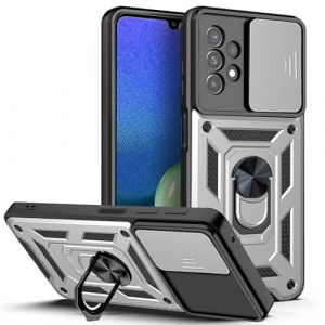 BORYA Coque pour Samsung Galaxy A52s 5G/Samsung Galaxy A52, Antichoc PC+TPU Silicone Couche Double Housse, Militaire Anti-Chute &Eacute;tui avec Magn&eacute;tique M&eacute;tal 360&deg; Support et Cache Cam&eacute;ra. Argent&eacute; (Boerya, neuf)