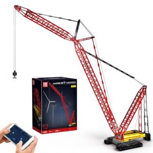 Mould King 17015 Technique Grue Klemmbausteine, 4318 pi&egrave;ces T&eacute;l&eacute;commande Grue Jouet avec 6 Moteurs, Mod&egrave;le de Grue sur Chenilles &agrave; Charge Lourde R&eacute;aliste pour Adultes (Mould King MasterBuild, neuf)