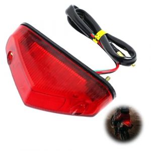 Supecesorio Feu arrière de frein de moto, Feu Stop Moto Universel, 12 LED Moto Feu Arrière Signal Lumière de Freinage Stop, 12V Lumière de Freinage de Moto pour Motos VTT Quads VTT, Haute luminosité (DAOLIANGKEJI, neuf)