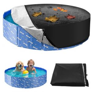 YAOZUP Couverture Piscine Ronde, Couverture de Piscine pour Chien, Bache Piscine Ronde avec Cordon de Serrage, Bâche Protection pour Piscine, Pliable,Imperméable à l'eau et à la Poussière (160*30cm) (VOPTYC, neuf)