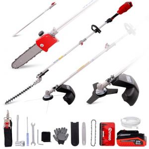 Outil Multifonctions sans Fil 4en1, Débroussailleuse - Tronçonneuse- Élagueuse - Taille-haie pour Le Jardinage, avec Batterie*1 (CHEERSWAY, neuf)