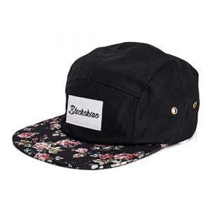 Blackskies&reg; Black Beauty 5-Panel Cap Rose Noire &agrave; Fleurs Unisexe Casquette Baseball | Casquette Homme Femme - Basecap Streetwear Outdoor &Eacute;t&eacute; Loisirs (Blackskies GmbH, neuf)
