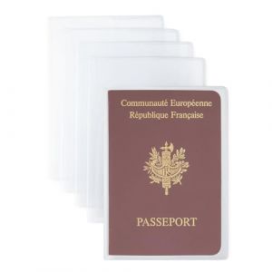 ILIYAH Protege Passeport Francais 5pcs Pochette Passeport Protection en PVC Transparent Givré Housse Passeport Imperméable de Voyage Familial (Iliyah, neuf)