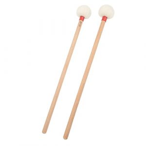 2pcs Tambour Maillet Multi-usage Feutre Tête Tambour Maillet Bâtons Accessoires pour Grosse Caisse, Timbales et Caisses Claires(rouge) (Ninyier, neuf)