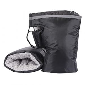 LONTG Gants de Guidon Moto Universel Gants de Moto d'hiver étanche Doublure en Peluche Chaud Protège-Main Manchon Anti Vent Neige Gant de Protection Froid Gant de Guidon Homme Femme pour Scooter Vélo (LONGTENGUK, neuf)