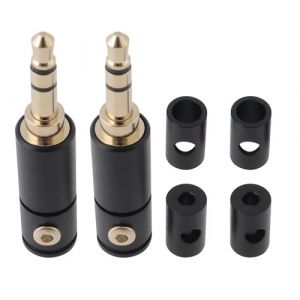YINETTECH Lot de 2 Prises Jack Mâles Stéréo 3,5 Mm Pièce de Rechange pour Connecteur Audio 3 Pôles Adaptateur à Souder pour Casque DIY (E-NETTECH, neuf)