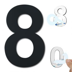 Ywonoby Numéro de maison extérieur moderne brossée，75mm Numéro de porte autocollant en acier inoxydable，Plaque de numéro de maison et Numéro de Boite aux Lettres ，Noir (8) (uuhouse, neuf)