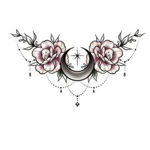 Autocollant de tatouage imperméable, grande poitrine, taille, épaule, dos, dentelle, papillon bleu, faux tatouage, sous les seins, Art corporel for femmes(009) (CAOHCTTDDHJ, neuf)