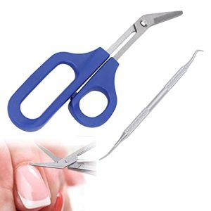 Ciseaux et Coupe-ongles à Long Manche, Ciseaux à Ongles avec Lime à Ongles Incarnés, Kit de Lime à Ongles Ergonomique Ciseaux à Cuticules Lime à Ongles en Acier Inoxydable Coupe-ongles pour Personnes (Betued, neuf)