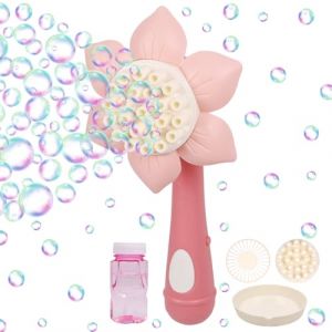 Machine à bulles pour enfants, fleur, machine à bulles de savon, bâton à bulles avec liquide à bulles de savon, fleur à bulles de savon, machine à bulles de savon, machine à bulles pour fille, pour (Kooyoo, neuf)