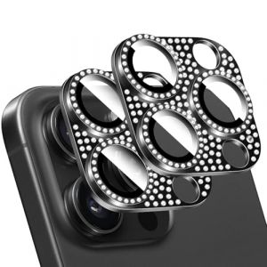 LucBuy 2 Pièces Protecteur D'objectif D'appareil Photo en Diamant Brillant pour iPhone, Métal 3D Strass Téléphone Décoré, Protection Complète Arrière Caméra Coque pour iPhone 12 Pro Max (LucbuyEU, neuf)